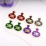 10pcs Halloween Skeleton Skull Poison Bottle Charms DIY Jewelry Making