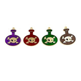 10pcs Halloween Skeleton Skull Poison Bottle Charms DIY Jewelry Making