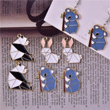 10pcs Koala Panda Rabbit Fox Enamel Charm DIY Jewelry Making Findings