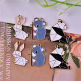 10pcs Koala Panda Rabbit Fox Enamel Charm DIY Jewelry Making Findings