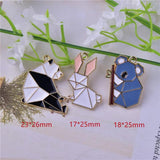 10pcs Koala Panda Rabbit Fox Enamel Charm DIY Jewelry Making Findings