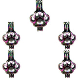 10PCS Animal Footprint Charms Pearl Cage Locket Aromatherapy Diffuser Pendant