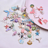 60Pcs Enamel Charms Sea Ocean Shell Starfish DIY Earrings Pendant Bulk