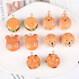 10Pcs Cartoon Hamburg Resin Charms For Jewelry Earrings