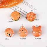 10Pcs Cartoon Hamburg Resin Charms For Jewelry Earrings