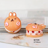10Pcs Cartoon Hamburg Resin Charms For Jewelry Earrings