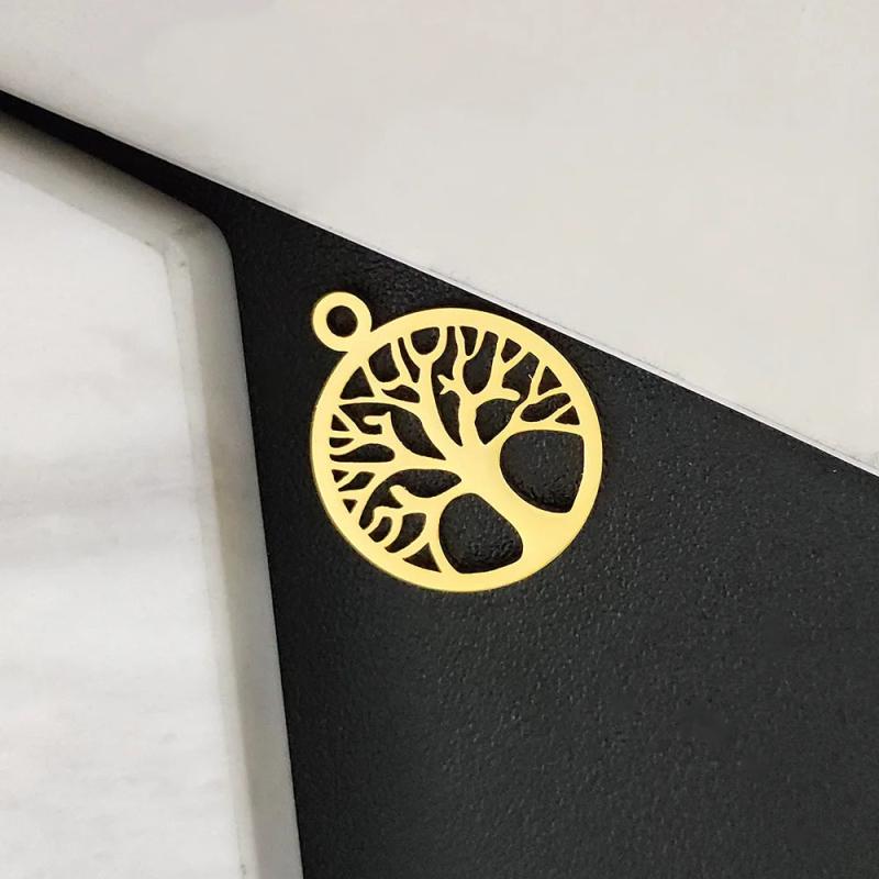 Stainless Steel Life Tree Charms for DIY Jewelry Making