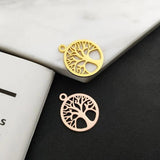 Stainless Steel Life Tree Charms for DIY Jewelry Making