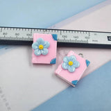10pcs Colorful Book Resin Charms for DIY Jewelry Making