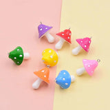 10pcs Colorful Mushroom Charms Jewelry Finding Resin Pendant Craft Making