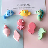 10Pcs Ocean Fish Resin Charms for Jewelry Making Pendants Diy Accessories