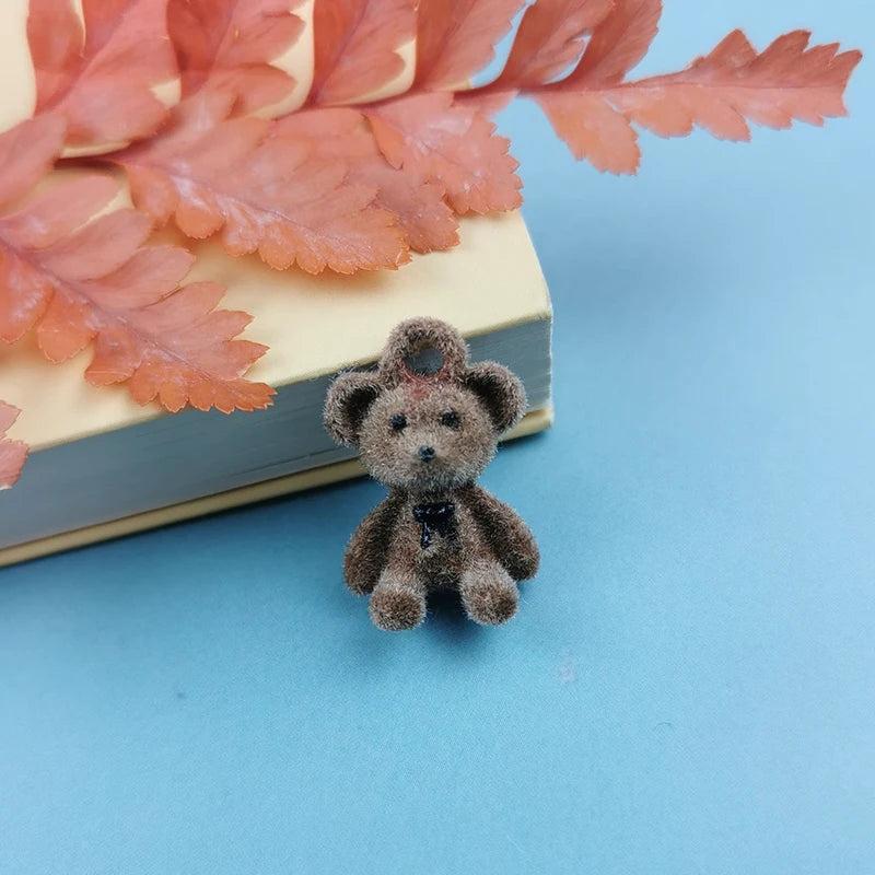 10pcs Enamel Alloy Brown Bears Pendant Charms Jewelry Making Accessories