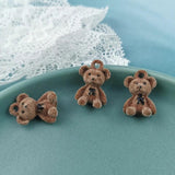 10pcs Enamel Alloy Brown Bears Pendant Charms Jewelry Making Accessories