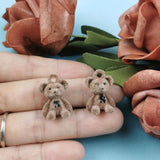 10pcs Enamel Alloy Brown Bears Pendant Charms Jewelry Making Accessories