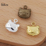 BoYuTe 10MM Metal Brass Hollow Cat Charms for Jewelry Making