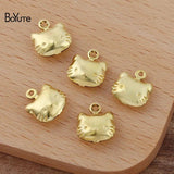 BoYuTe 10MM Metal Brass Hollow Cat Charms for Jewelry Making