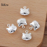 BoYuTe 10MM Metal Brass Hollow Cat Charms for Jewelry Making