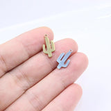 10pcs Stainless Steel Mini Cactus Charms Pendant DIY Jewelry Unfading Colorless