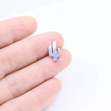 10pcs Stainless Steel Mini Cactus Charms Pendant DIY Jewelry Unfading Colorless