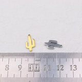 10pcs Stainless Steel Mini Cactus Charms Pendant DIY Jewelry Unfading Colorless
