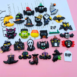 10pcs Halloween Resin Skull Ghost Spider Charm Pendant for Jewelry Making