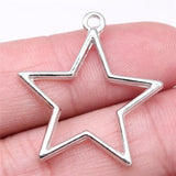 20pcs 30x27mm Rhodium Star Charms for Jewelry Making