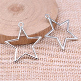 20pcs 30x27mm Rhodium Star Charms for Jewelry Making