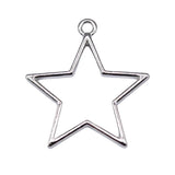 20pcs 30x27mm Rhodium Star Charms for Jewelry Making