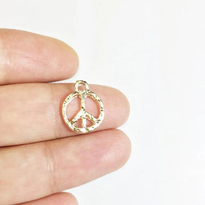 20pcs 12mm Hammer Peace Sign Zinc Alloy Charms Pendant Necklace DIY 2 Colors