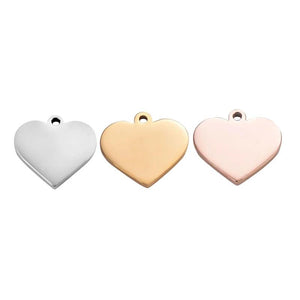 10Pcs Heart Pendant Blank Stamping Tags for DIY Jewelry Making