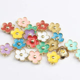 20pcs 11mm Zinc Alloy 3D Mini Enamel Flowers Charms for Earrings Making