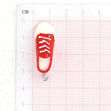 6pcs Mini Canvas Shoe Resin Earring Charms Micro Shoes Pendants