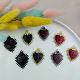10pcs Gothic Evil Eye Heart Flower Charms for DIY Earrings