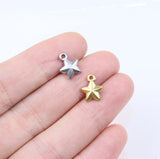 5pcs 9mm Stainless Steel Star Charms Pendant DIY Jewelry Kit