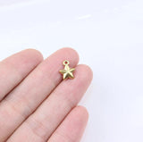 5pcs 9mm Stainless Steel Star Charms Pendant DIY Jewelry Kit