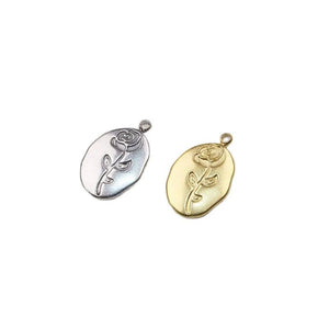 5pcs Stainless Steel High Rose Charms Pendant DIY Women Accessory