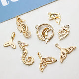 4Pcs Brass Zircon Animal Charms Pendant for DIY Jewelry