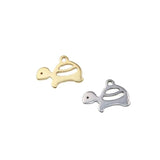 10pcs Stainless Steel Tortoise Charms Pendant 15*10mm Unfading Color