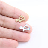10pcs Stainless Steel Tortoise Charms Pendant 15*10mm Unfading Color