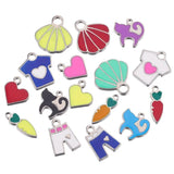 20pcs Stainless Steel Cartoon Cat Enamel Charms Pendants for Jewelry Making
