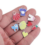 20pcs Stainless Steel Cartoon Cat Enamel Charms Pendants for Jewelry Making