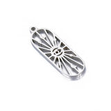 2Pcs Stainless Steel Celestial Sun Moon Star Charms All Seeing Eye Tarot Cards