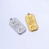 2Pcs Stainless Steel Celestial Sun Moon Star Charms All Seeing Eye Tarot Cards