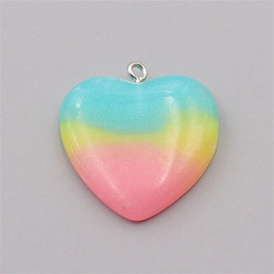 10Pcs Gradient Glitter Resin Charms Keychain Necklace Earring Pendant