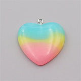 10Pcs Gradient Glitter Resin Charms Keychain Necklace Earring Pendant
