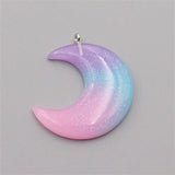 10Pcs Gradient Glitter Resin Charms Keychain Necklace Earring Pendant