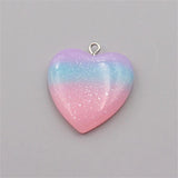 10Pcs Gradient Glitter Resin Charms Keychain Necklace Earring Pendant