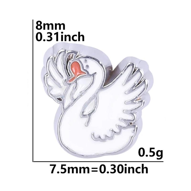 20Pcs Enamel Animal Butterfly Bee Owl Charms in Memory Locket Jewelry