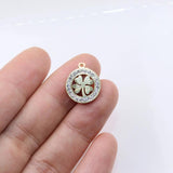 3pcs 14mm High Stainless Steel Stones Charm Pendant DIY Necklace Earrings