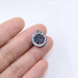 3pcs 14mm High Stainless Steel Stones Charm Pendant DIY Necklace Earrings